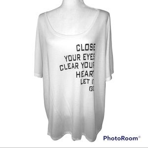 Close Your Eyes Clear Your Heart Let It Go Short Sleeve T-shirt Top 2XL